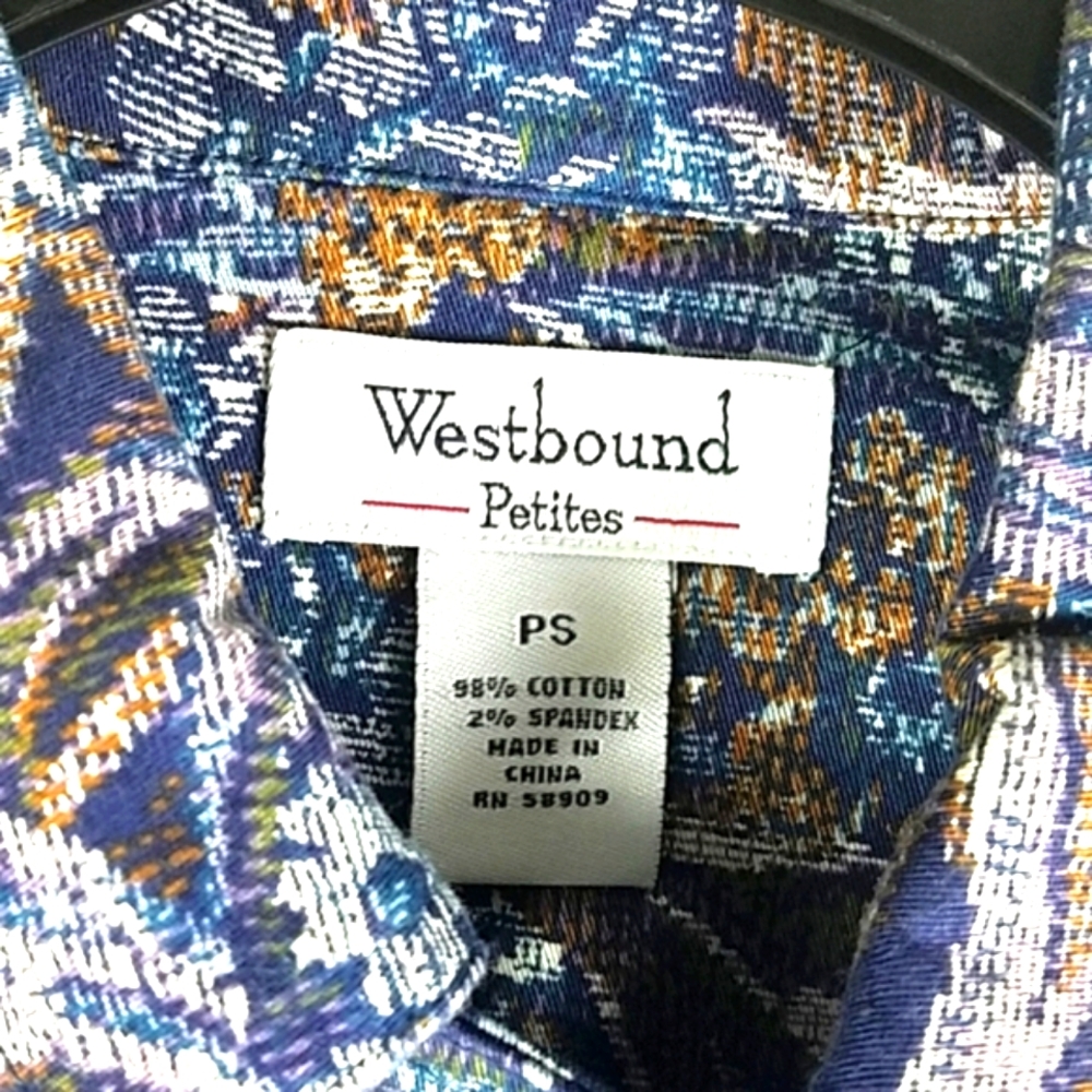 Westbound, Vintage Blue Tapestry Jacket, Sz PS - Picture 6 of 7